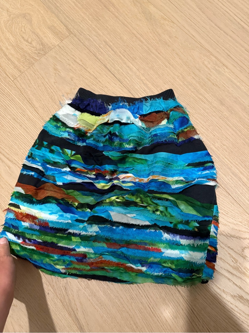 rag & bone Multicolor Striped Textured Mini Skirt - Blue, Green & Brown